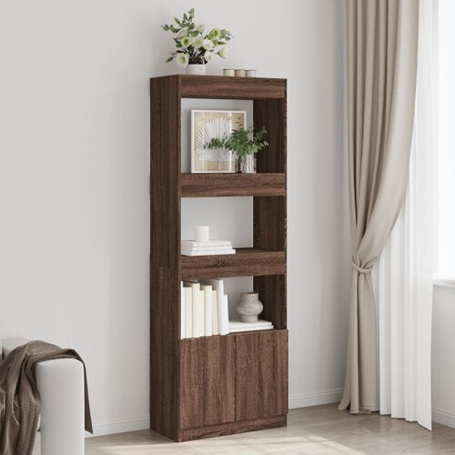 VidaXL Visoka komoda boja smeđeg hrasta 63x33x180 cm konstruirano drvo Slike