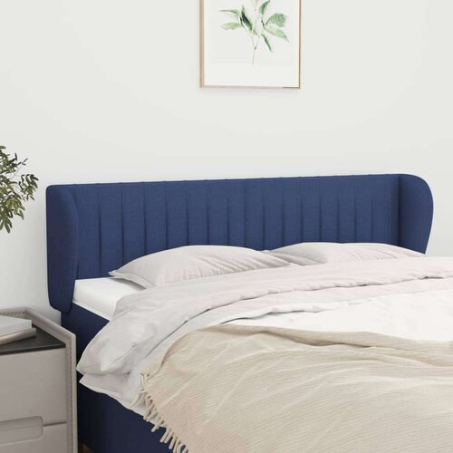  Vzglavje z u&amp;scaron;esi modro 147x23x78/88 cm blago, (20953979) Slike