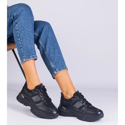 Gemre Ariella women's black sneakers adorned with glitter Cijene