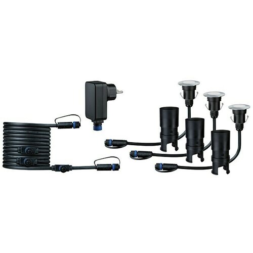 PAULMANN Plug & Shine Osnovni set za Floor Mini LED talno vgradno luč (2,5 W, 24 V, IP65, Vi&scaron;ina: 90 mm, 3.000 K, 3 kos) Cene