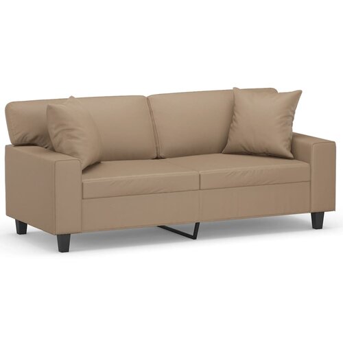 Maison Chic kavč - Sofa - Kanape dvosed z okrasnimi blazinami kapučino 140 cm umetno usnje, (21727647) Cene