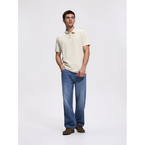 Reserved Regular fit polo-majica - bež Cijene