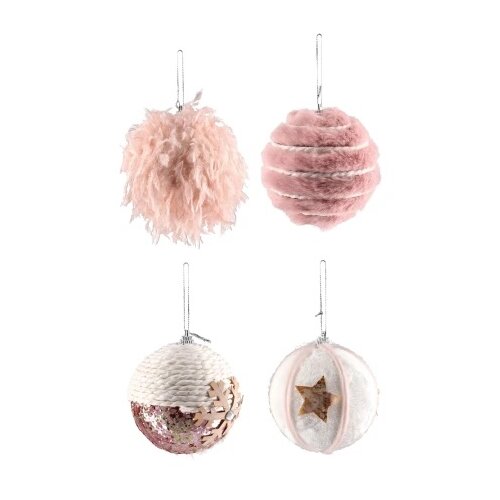 Festa Icy foam, novogodišnja kugla, svetlo roze, 8cm, 4K Cene