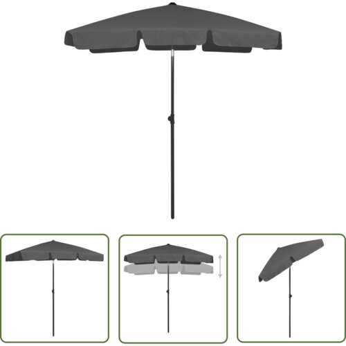 The Living Store Senčnik za na plažo antraciten 180x120 cm - Senčnik Za Na Plažo, (21743594) Cene