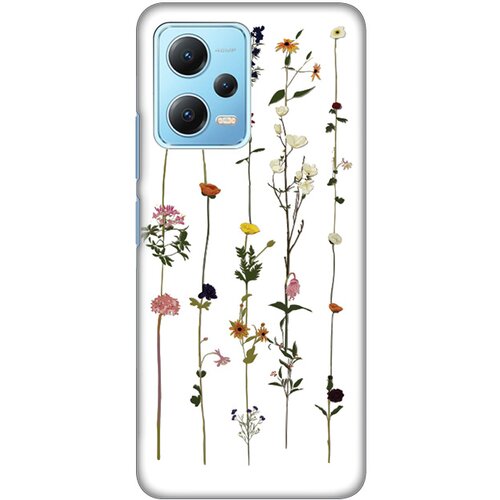 silikonska maska za Xiaomi Redmi Note 12 5G (EU) Flower Print Skin bela Slike