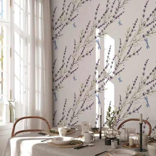  Tapeta - Butterflies Among the Lavender 49x1000 Slike
