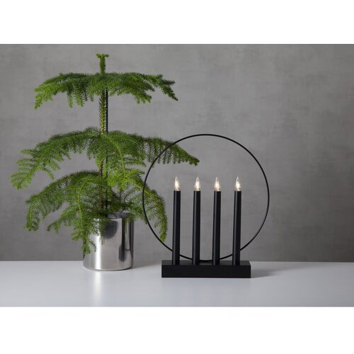 Star Trading Črn LED svečnik Best Season Glossy, vi&amp;scaron;ina 35 cm Slike