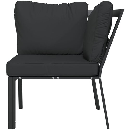  Vrtna stolica sa sivim jastucima 76 x 76 x 79 cm čelična Slike