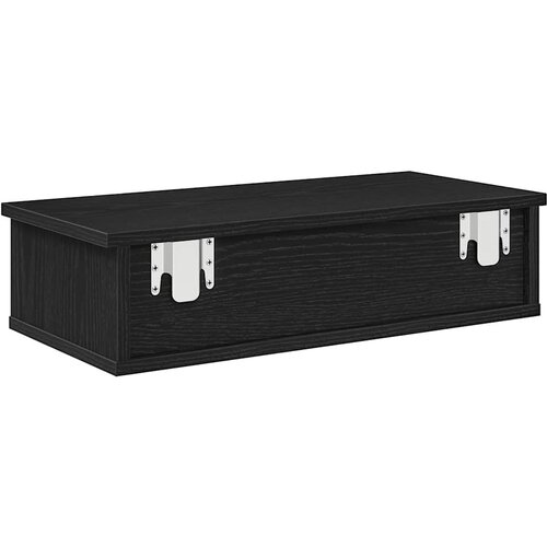  Zidna polica s ladicama crna 60x28x15 cm izrađeno drvo Slike