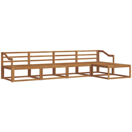  Set vanjskih sofa 5 kom. Prirodna Čvrsto drvo akacije Smeđa 325 x 162,5 x 73 cm Slike