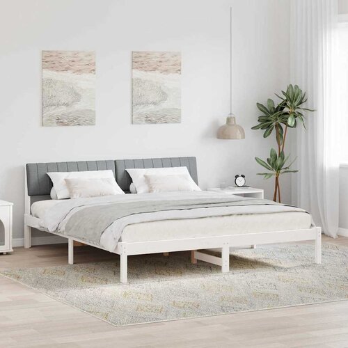  Okvir kreveta s uzglavljem Bijela i svijetlosiva 180 x 200 cm Cijene