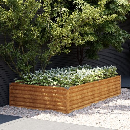 vidaXL Vrtna visoka greda 195x100x36 cm corten jeklo Cene