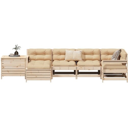 VidaXL 7-dijelni set vrtnih sofa od masivne borovine Slike