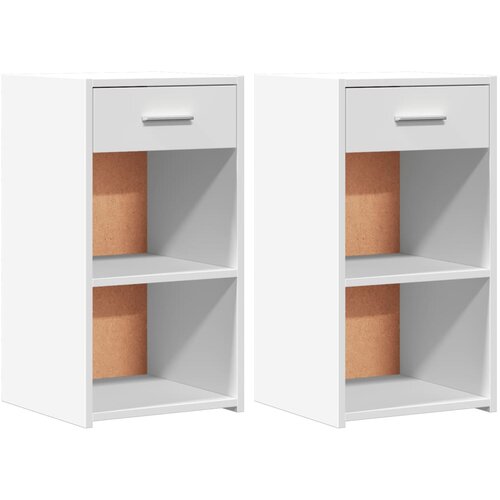 Maison Chic Dvo delni komplet Nočne omarice - Nočne mize bela 35x34x65 cm inženirski les, (21688093) Slike