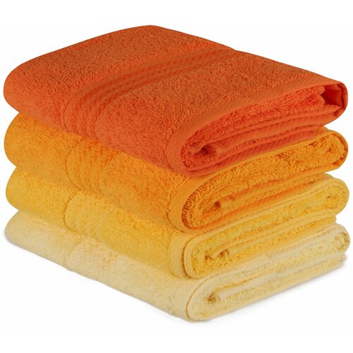 Rainbow yellow light yellowyellowpale orangeorange hand towel set (4 pieces) Cene