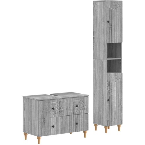  Set kupaonskih ormara od 2 dijela ALKMAAR Siva Sonoma Cene