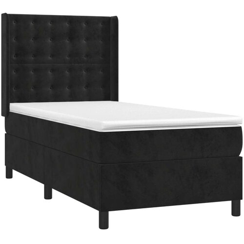 VidaXL Box spring krevet s madracem crni 80 x 200 cm bar&amp;scaron;unasti Slike