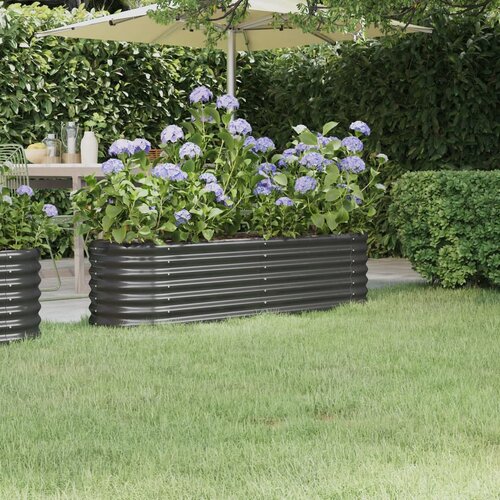VidaXL Visoka greda iz pra&amp;scaron;no premazanega jekla 152x40x36 cm antracit Slike