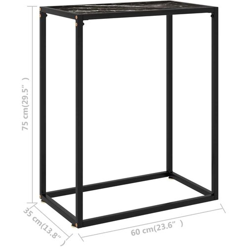 VidaXL konzolni stol crni 60 x 35 x 75 cm od kaljenog stakla Slike