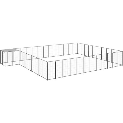 vidaXL pasji boks črn 37,51 m² jeklo Cene