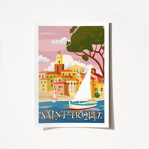 Wallity poster Saint Tropez-2008, 50x70 cm Cene