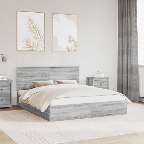  s od storage Siva Sonoma 160 x 200 cm Konstruirano drvo Cijene