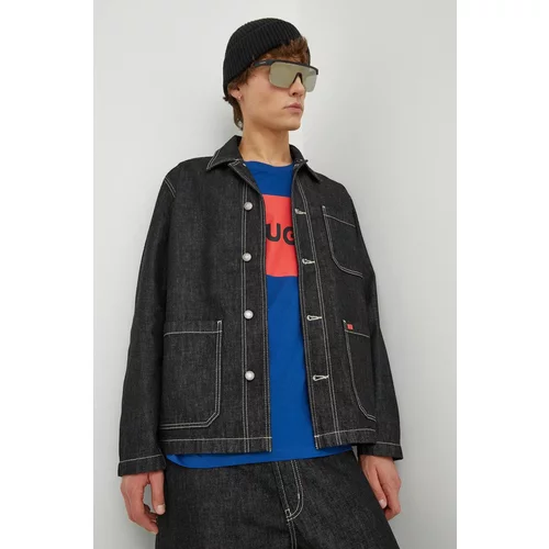 Hugo Traper jakna za muškarce, boja: crna, za prijelazno razdoblje