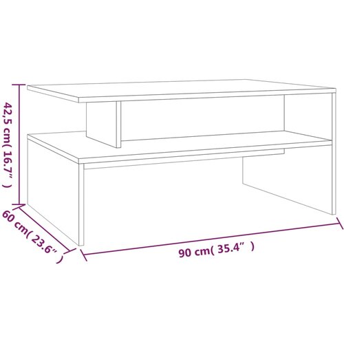  Stolić za kavu boja hrasta 90 x 60 x 42,5 cm konstruirano drvo Slike