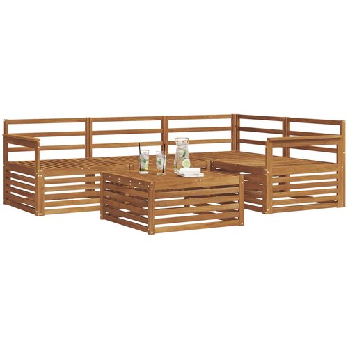  Set vanjskih sofa 5 kom. Prirodna Čvrsto drvo akacije Slike