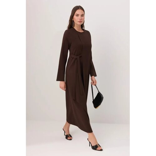 Trendyol Modest Ženska haljina Tctss26Eb00155, Smeđa Slike