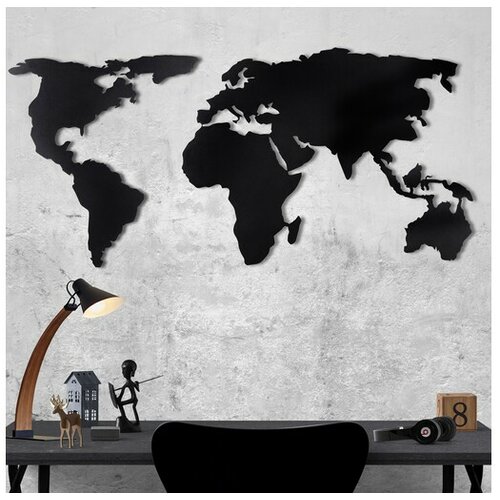 Wallity metalni ukras za zid world map silhouette Slike