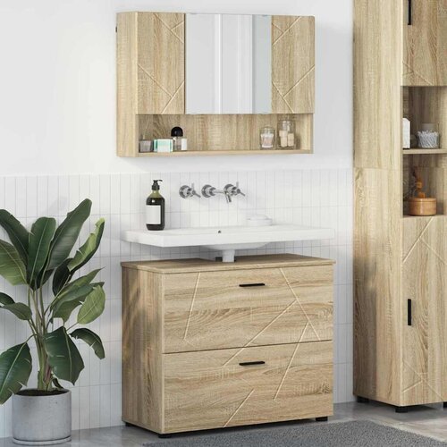 vidaXL Set namještaja za kupaonicu s ladicama Zidne 2 pcs sonoma hrast Cijene