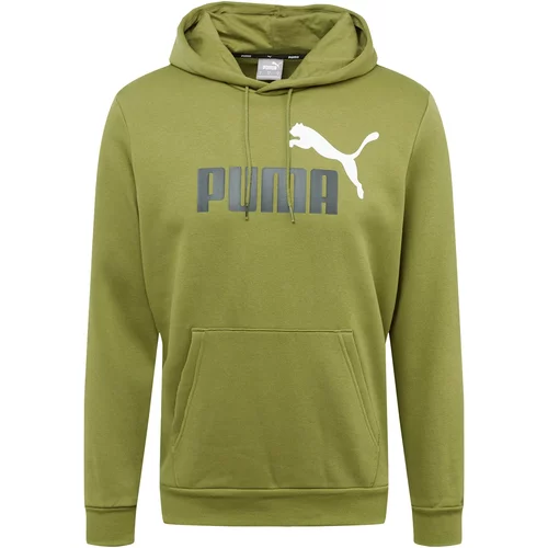 Puma Sportska sweater majica 'ESS+ 2' maslinasta / crna / bijela