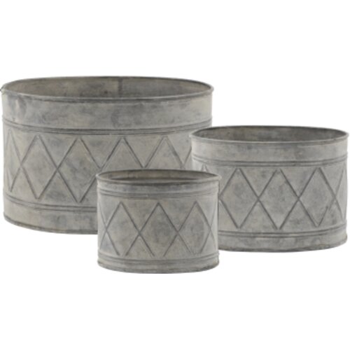 Chic Antique 3-delni set antičnih okrasnih loncev iz cinka - 1 set Slike