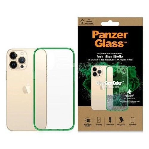 PanzerGlass ETUI CLEARCASE ANTYBAKTERYJNE Z CERTYFIKATEM MILITARY GRADE NA IPHONE 13 PRO MAX - PRZEZROCZYSTO-ZIELONE, (21897521) Cene