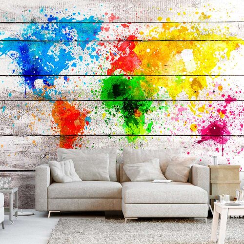  Samoljepljiva foto tapeta - World Map: Colourful Blot 245x175 Slike
