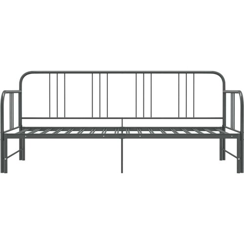 VidaXL okvir za krevet na razvlačenje sivi metalni 90 x 200 cm Slike