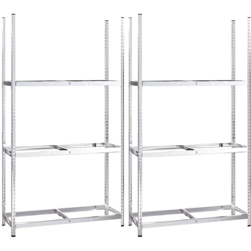  Stalci za gume s 3 razine 2 kom srebrni 110x40x200 cm čelični Slike