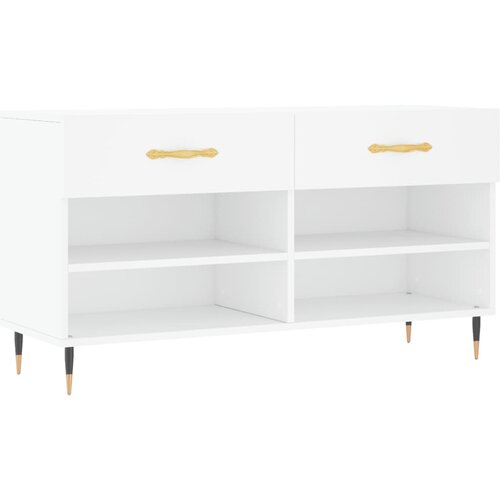 Maison Chic Klop za čevlje - Sedež za čevlje bela 102x35x55 cm inženirski les, (21777388) Slike