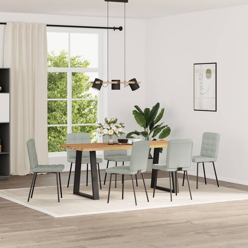 Maison Chic Jedilni stoli - Vzorci stoli 6 kosov svetlo siv žamet A1297, (22031576) Cene