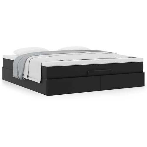 VidaXL Otomanski okvir kreveta s madracem crni 160x200cm umjetna koža Slike