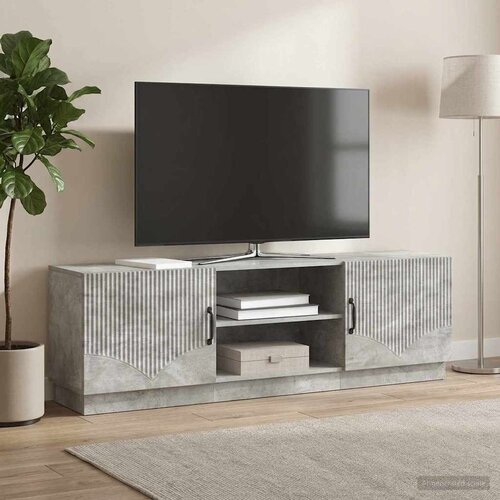 TV ormar Betonska siva 150 x 31 x 47 cm Konstruirano drvo Slike