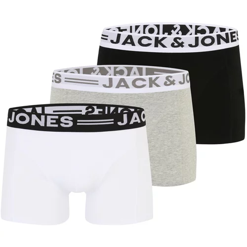 Jack & Jones Bokserice 'SENSE' siva / siva melange / crna / bijela