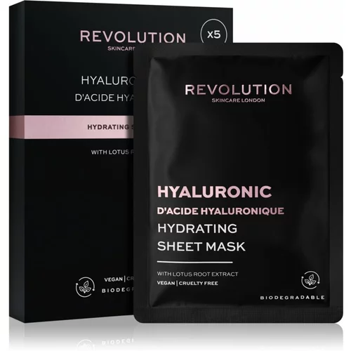 Revolution Hyaluronic Acid set sheet maski za intenzivnu hidrataciju 5 kom