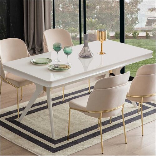 Olimp Sport Trpezarijski sto Tokio MDF Beli visoki sjaj Cene