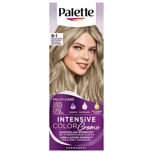PALETTE ICC Palette Intensive Color Creme permanentna barva za lase odtenek 9-1 Cool Extra Light Blonde 1 kos Cene