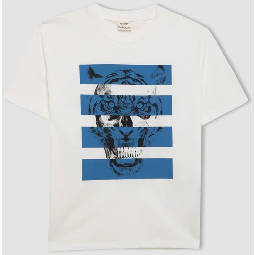 Defacto Boy's Crew Neck Printed Short Sleeve T-Shirt