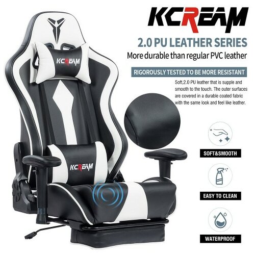 KCREAM kompjuterske stolica sa masažerom 8515 White Cene