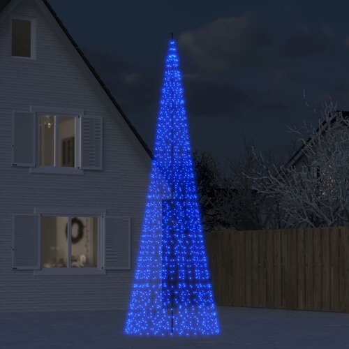 vidaXL Osvetljena novoletna jelka na drogu 1534 LED modra 500 cm Cene