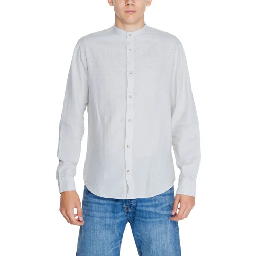 Jack & Jones Srajce z dolgimi rokavi JJESUMMER BAND LINEN BLEND SHIRT LS SN 12248385 Bež